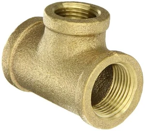 Brass Tee 1/8" Female Threaded FIP Pipe Fitting (Lot of 2) - Picture 1 of 4