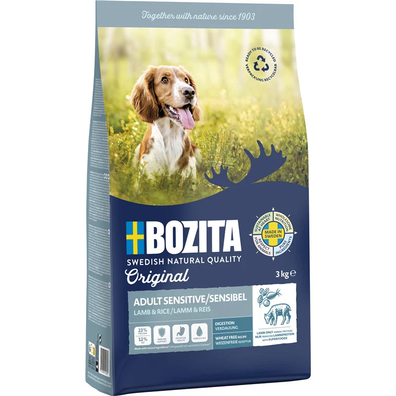 Bozita Original Adult Sensitive Lamm und Reis Trockenfutter für Hunde - 3 kg