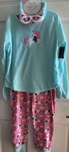 Rene Rofe Girl Oh What Fun Microfeece Jogger Set With Cozy Socks Unicorn XL14/16 - Picture 1 of 3
