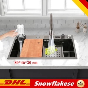 Lavello cucina a cascata 80*46*20 cm con display digitale led rubinetteria cucina - Foto 1 di 12