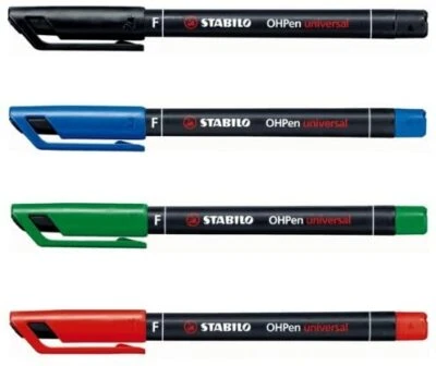 Pennarello Stabilo OH-PEN Permanente Indelebile - Punta M/F/S - Rosso/Nero/Blu/