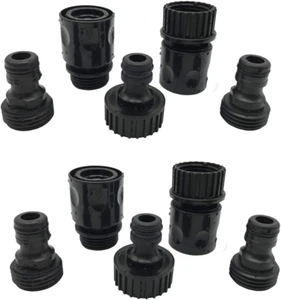 Plastic Garden Hose Connector Set Male and Female - Quick Release Connect Kit - Picture 1 of 1