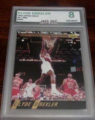CLYDE DREXLER****1992 ALL NBA UPPER DECK---MINT 8****TRAIL BLAZERS--#2---Mad Dog - Image 1 of 2