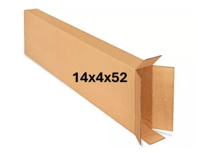 14" x 4" x 52" CARDBOARD BOX - 200 lb -  SIDE LOADING - Image 1 of 4