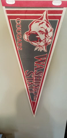 WASHINGTON STATE COUGARS FELT RETRO VINTAGE NCAA  PENNANT WITH HOLDER 8/07/21 Cover
