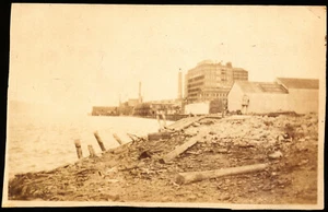 Fotografía de edificios industriales del río Omsk Om Rusia c1915 - Imagen 1 de 2