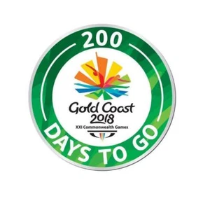 333226 2018 GOLD COAST COMMONWEALTH GAMES 200 DAYS TO GO ROUND METAL TIE PIN - Picture 1 of 1