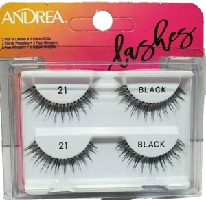 ANDREA  FALSE EYELASHES FAUX STRIP LASHES TWIN PACK- 21 BLACK - NEW - Picture 1 of 1
