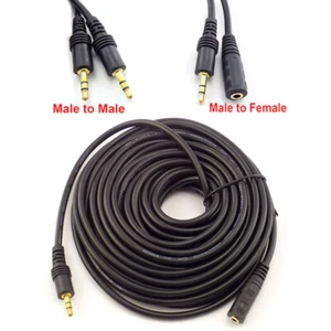 10/20M Audio 3.5mm Jack to Jack Sound Cable PC MP3 Headphones male female lead - Picture 1 of 11