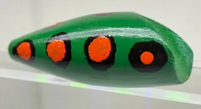 Vintage Handcrafted Wood Plug Fishing Lure Speckled Antique Body 2.75” Pike EYES - Image 1 of 4