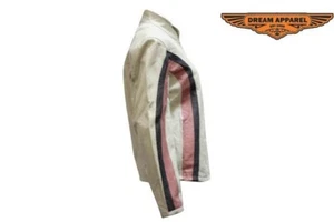 Womens Soft White Leather Jacket 2XL - Picture 1 of 3