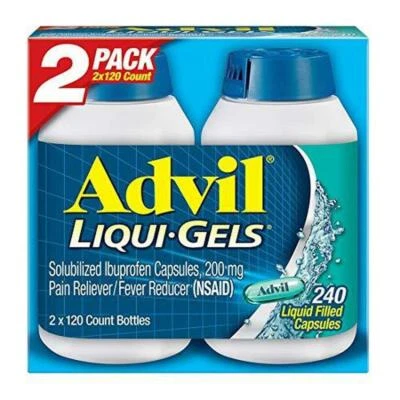 Advil Liqui-Gels Pain /Fever Reducer Liquid Gel Capsule, 200mg Ibuprofen, 240 Ct