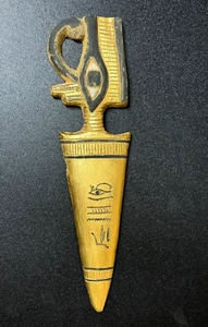 Altägyptische Antiquitäten Statue Auge des Horus Dolch Skulptur Gold Stein - Bild 1 von 5