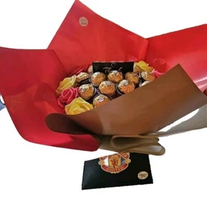 Manchester United Chocolate Bouquet Present Sweet Hamper Any Occasion Gift . - Picture 1 of 3