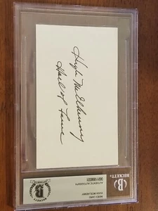 Hugh McElhenny Signed 3x5 Index Card Beckett Encapsulated San Francisco 49ers - Picture 1 of 1