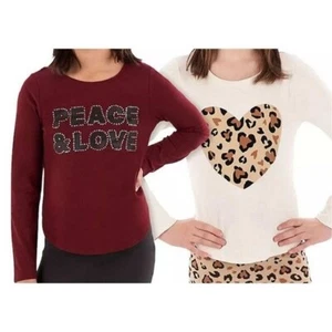 Prendas para el torso de manga larga para niñas con estampado de animales/bling conjunto de dos 7/8 (555) - Imagen 1 de 10