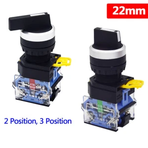 22mm Rotary 2 Position 3 Position Selector Switch Momentary Latching ON/OFF LA38 - Picture 1 of 10