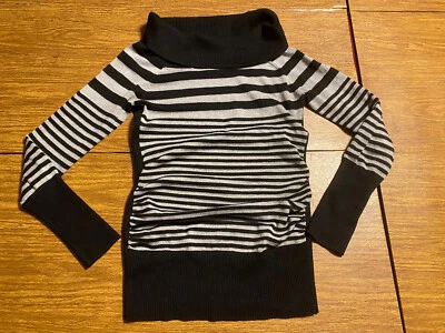 SUÉTER MATERNIDADE LISTRADO PRETO E CINZA BONGO TAMANHO M MÉDIO - Imagem 1 de 4