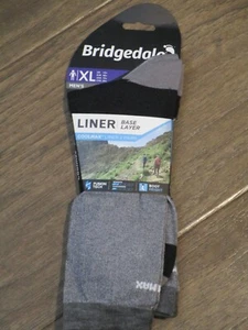BRIDGEDALE 2 PAIRS COOLMAX BASE LAYER BOOT HEIGHT GRAY LINER SOCKS SIZE XL - Picture 1 of 1
