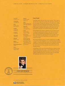 #0238 37c Cary Grant Stamp #3692 Souvenir Page - Picture 1 of 1