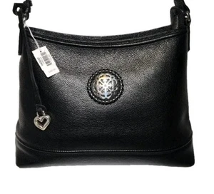 NWT BRIGHTON FERRARA COLLECTION LORELLA BLACK LEATHER SHOULDERBAG SATCHEL MP$365 - Picture 1 of 20