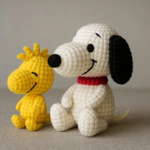 Crochet Amigurumi Snoopy Woodstock Charle Brown Pattern Only Craft Knit Ideas - Picture 1 of 3