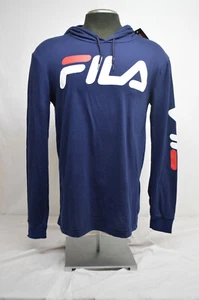 NEW FILA MEN'S HOODIE T-Shirt AUTHENTIC LONG SLEEVE PULL OVER SIZE LARGE - Picture 1 of 6