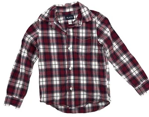 Boy Children Place Burgundy, White and blue button down shirt, Size S 5/6 - Picture 1 of 3