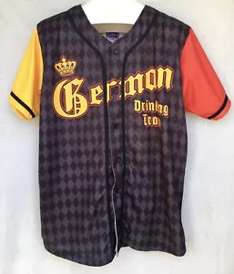 Deutsches Trinkteam Baseballtrikot Knopffront Deutschland Prost Large - Bild 1 von 12