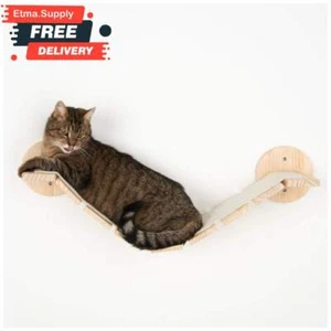 Wall Mounted Cat Hanging Suspension Bridge Made From Solid Natural Wood New Uk - Picture 1 of 12