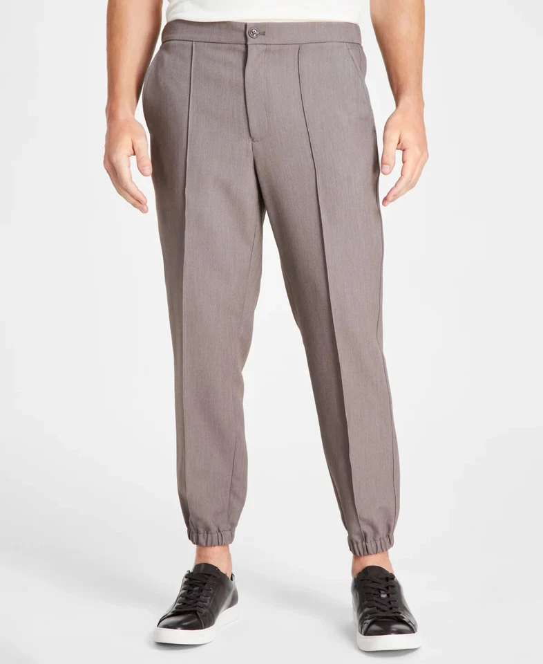 Pantalones de chándal plisados de calce regular beige topo Bolgio Bolgio para hombre ALFANI nuevos grandes Foto 1 de 1