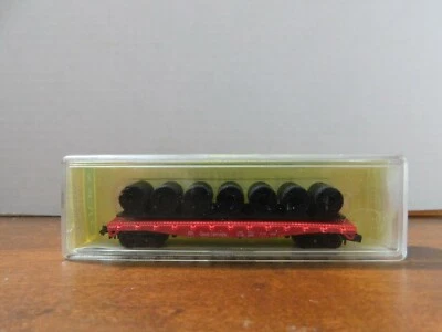 (N) Model Power 4041 50' Flat Freight Car w/ 7-Metal Cable Reels Great Northern - Image 1 of 4