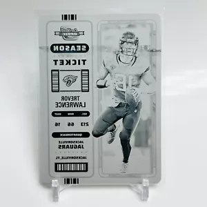 2022 Contenders Optic #30 Trevor Lawrence Season Ticket 1/1 Black Printing Plate - Picture 1 of 2
