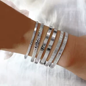 6-teiliges Armband-Set aus Edelstahl Versilbert Geschenk Schmuck Böhmen - Bild 1 von 5
