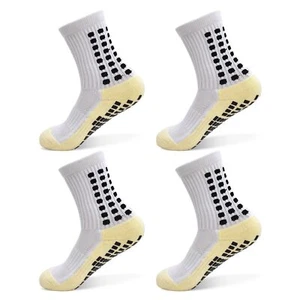 Kids Grip Athletic Socks 4 Pairs Soccer anti Slip Sports Socks for 8-12 Years - Picture 1 of 7