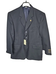 Gianni Vironi Herren Blazer Anzugjacke 40R Navy Karriere - Neu mit Etikett - Bild 1 von 10