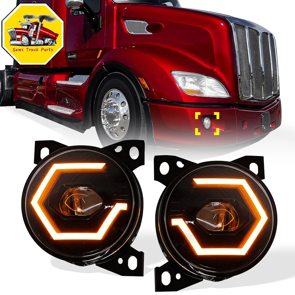 Par de luces antiniebla LED izquierda y derecha para Kenworth T660 Peterbilt 579 2008-2015 Foto 1 de 4