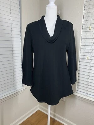 Blusa Formal Donna Ricco Negra Para Mujer Talla 10 Botones Brillantes Acentos De Colección Foto 1 de 4