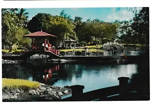 Cartolina Padiglione e Ponti Mezza Luna LILUOKALANI PARK Hilo Hawaii HI - Foto 1 di 2