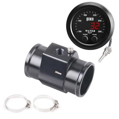 2'' Water Temperature Gauge kits 1/8 Npt Sensor Display + Gauge Joint Pipe 32mm - Image 1 of 4