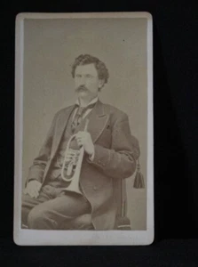 C1880v CDV Bugle Man Norwegen ME Backmark - Bild 1 von 7