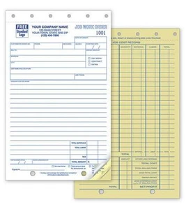 500 Job Work Order / Carbonless Small Format / 3 Part / Nebs Deluxe # 6558 - Picture 1 of 1