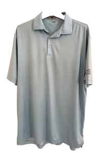 Peter Millar Poloshirt Herren Large Blau Geometrisch Sommer Komfort Kurzarm L - Bild 1 von 7