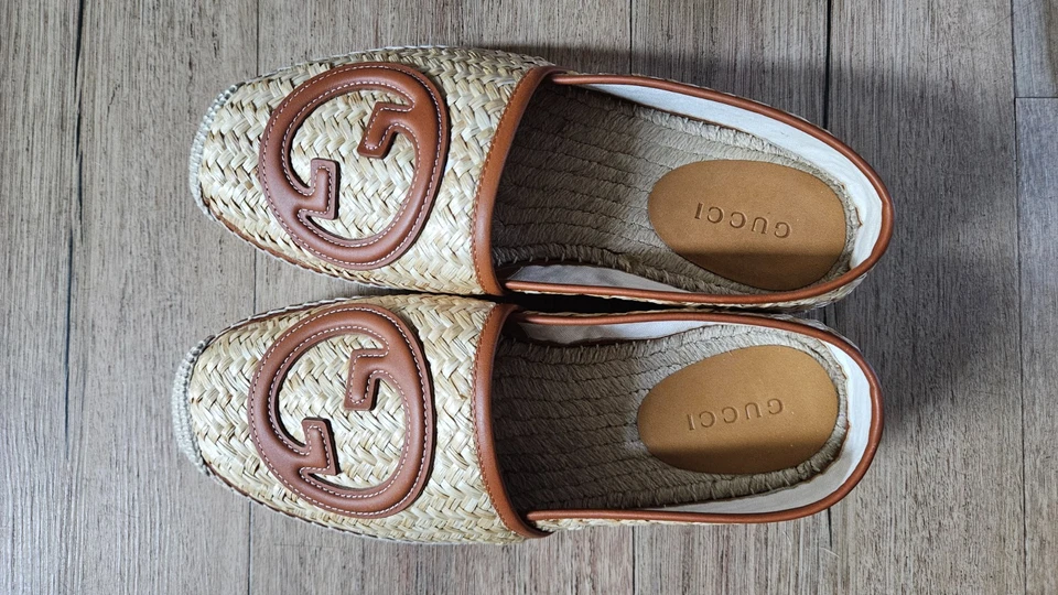 GUCCI Mens Tan Interlocking GG Driving Loafers US 8.5  $1100 - Image 1 of 3