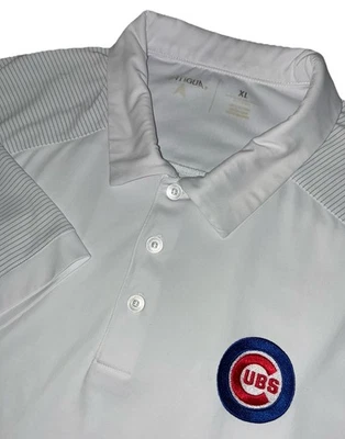 Polo Antigua Chicago Cubs Performance para hombre XL blanco bordado logotipo MLB Foto 1 de 4