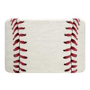 Kids Baseball Stitch Area Rug 16x24 Playroom Mat - Picture 1 of 7