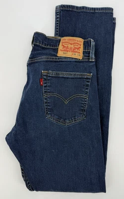 Pantalones de mezclilla Levis 513 para hombre 33x32 azul ajustados pierna recta lavado oscuro Foto 1 de 4