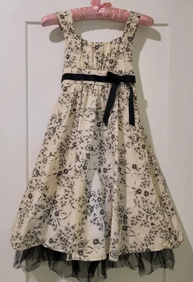 LOVELY Bonnie Jean Sleeveless Lined  Cream & Black With Tulle Bottom -Size 14 - Image 1 of 4