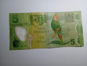 Fidschi 5 Dollars 2013 zirkulierte Polymer Banknote ausländische Weltwährung - Bild 1 von 2