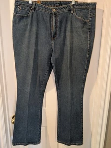 Pantalones de mezclilla Wrangler Aura para mujer 22 AVG relajados corte bota lavado medio tiro regular elástico - Imagen 1 de 13